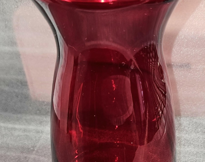 Vintage Ruby red glass Flower Vase B4/30