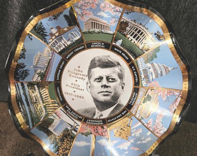 Vintage 1970’s Houze Candy Dish President John Kennedy Washington DC Landmarks C4/26