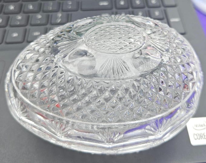 Vintage Crystal Glass Egg 1977 Avon Mother's Day~Fostoria Soap Dish A4/11