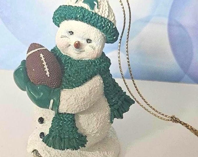 Rare 2000 Michigan State Spartans Henry Football snowman Ornament 3.5" A2/17
