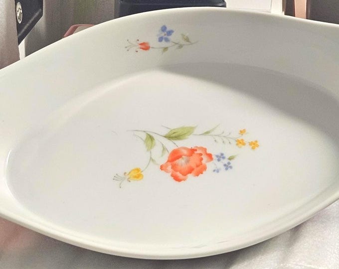 Vintage Hearthside Bake and serve poppy Garden Au gratin Dish 12" D6/6