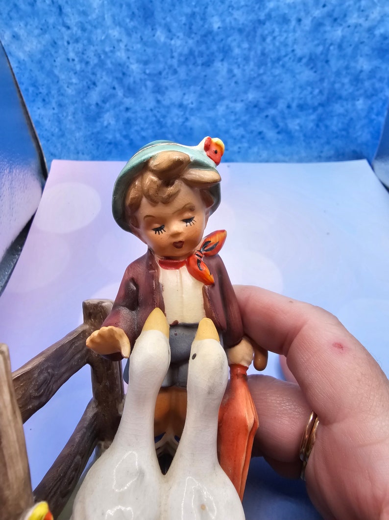 Rare Goebel Hummel Life on the Farm, Erich Stauffer Boy With Two Geese