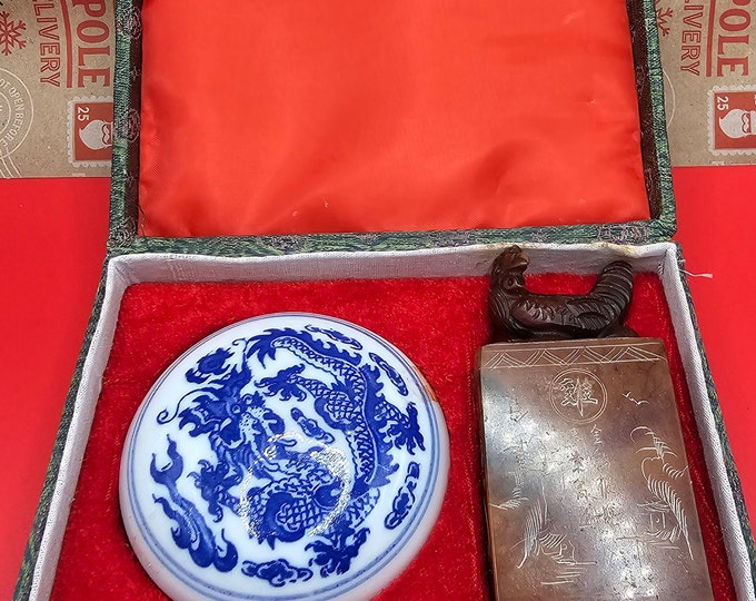 VINTAGE Carved Chinese ROOSTER Soapstone Figural Chop Seal B9/22