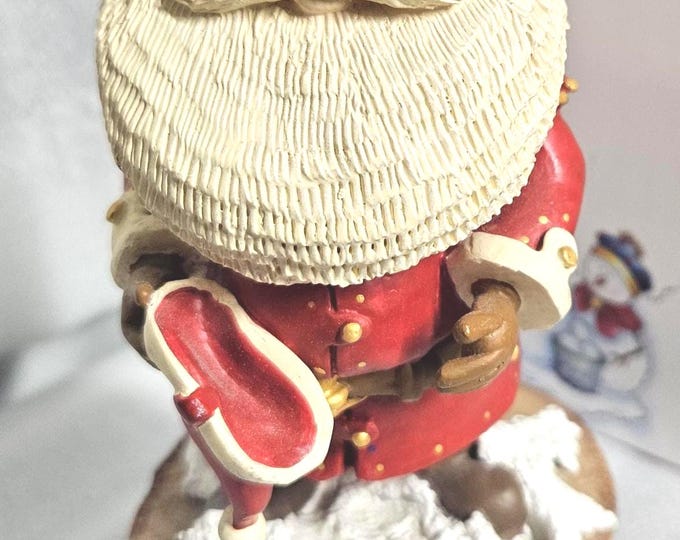 Dennis Brown "Just Believe" Santa Figurine, 6 inches, Otagirl Enco, 1995, Signed.