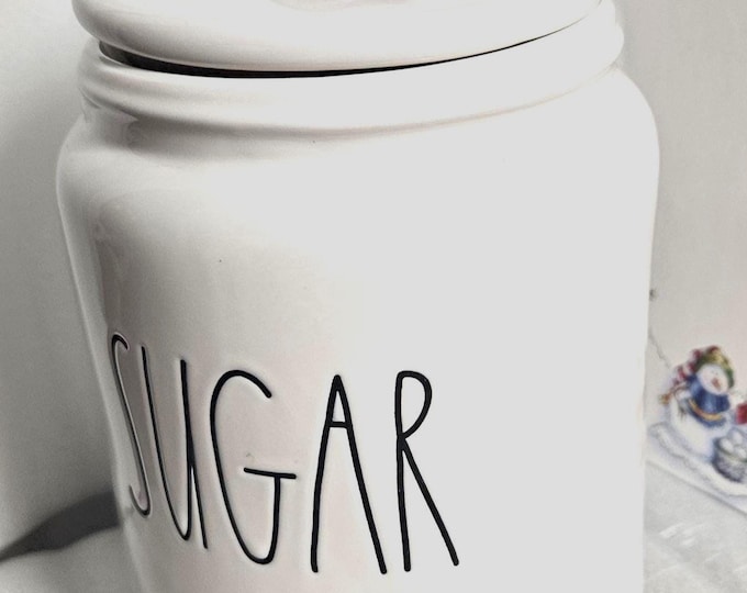 Rae Dunn GRANOLA Tall black Cainster Jar with white Lettering RD2/2