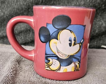 Disney Mickey Mouse Coffee Cup Mug Tea Red Blue Made in Thailand A6/19