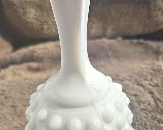 Vintage Fenton Bell - 5 1/2 inches tall - milk glass with hobnail pattern D5/28