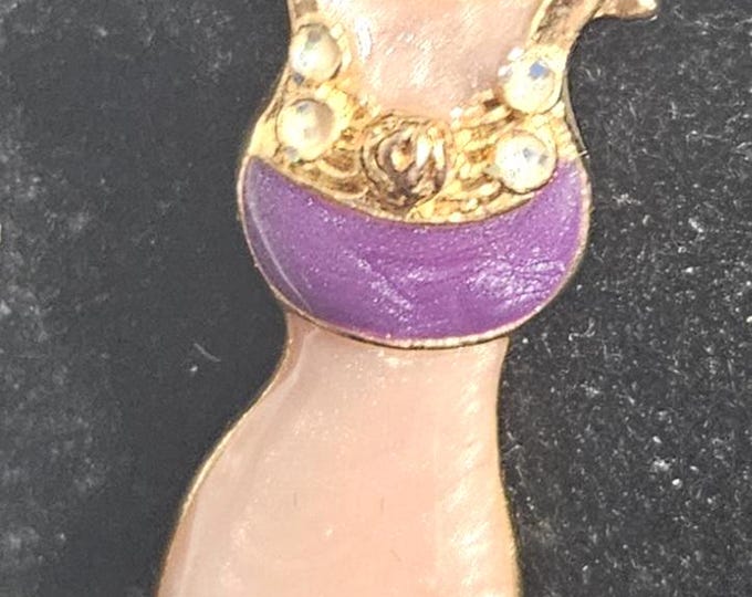 Vintage Dress on a Hanger Brooch /Pin Pretty Enamel 1 7/8"  (Closet)