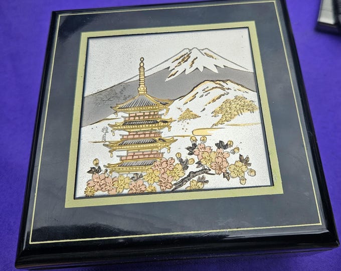 Vintage Japanese Jewelry Music Box Japan A4/9