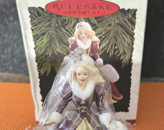 Ornament, Hallmark, Holiday Barbie Series #4, 1996 Burgundy and Gold A5/28