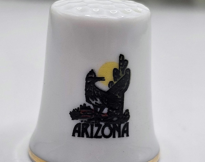 Vtg Arizona Souvenir State Porcelain Thimble F9/B