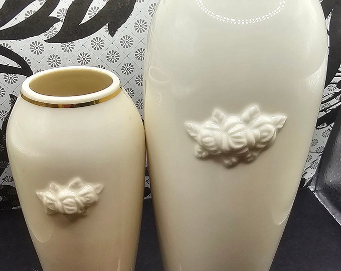 Vintage Lenox China Rosebud Collection Embossed Roses 2 Piece F6/19