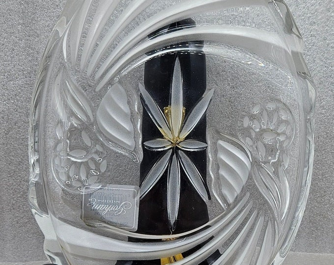 Gorham Angels of Peace Crystal Serving Platter C3/16