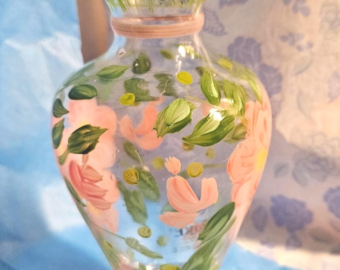 Vintage Tracy Porter bud vase pink and green flowers by Zrike F6/5