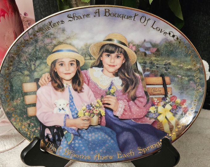 Vintage 1997 Bradford Exchange Sisters Share A Bouquet of Love C4/14