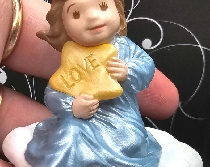 Hallmark Three Wishes Christmas Ornament 1995 NRFB NOS Angel on Cloud Stars C10/05