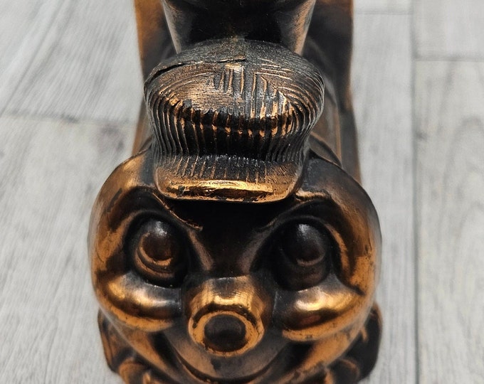 Vintage copper plated #572 Casey Jones train bank A8/27