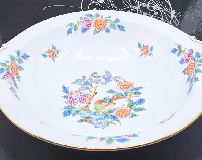 NARORGA  Multicolor Bird And Flowers, Gold Trim Pattern: Oriental Garden by Narumi F3/32