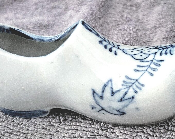 Vintage Delft Blue Porcelain Shoe Miniature Japan