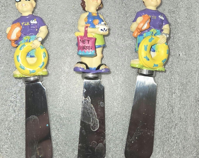Vintage 1998, 3-piece Bost Wear House  cheese spread" Surfs up"(shelf)