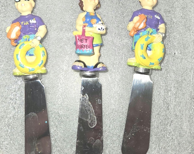 Vintage 1998, 3-piece Bost Wear House  cheese spread" Surfs up"(shelf)