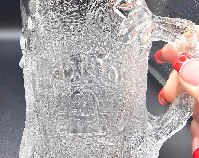 Flintstones Mugs, RocDonald's TreeMendous Mugs, Coffee Cups, McDonald's Movie Memorabilia Promo, Made in France B10/22