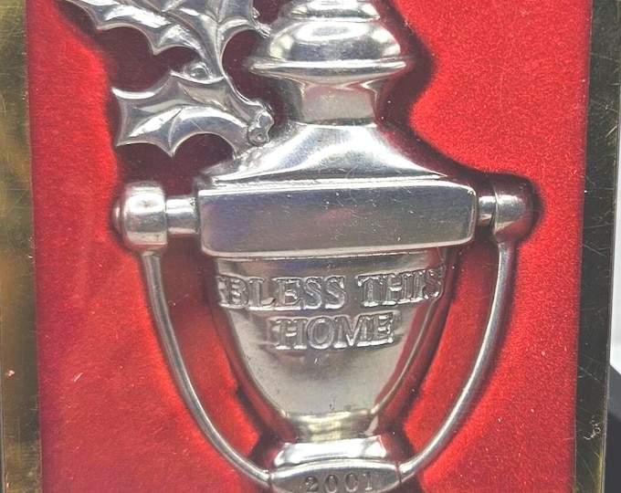 Lenox "Bless This Home" Door Knocker Christmas Ornament 2001 - In Original Box C1/9