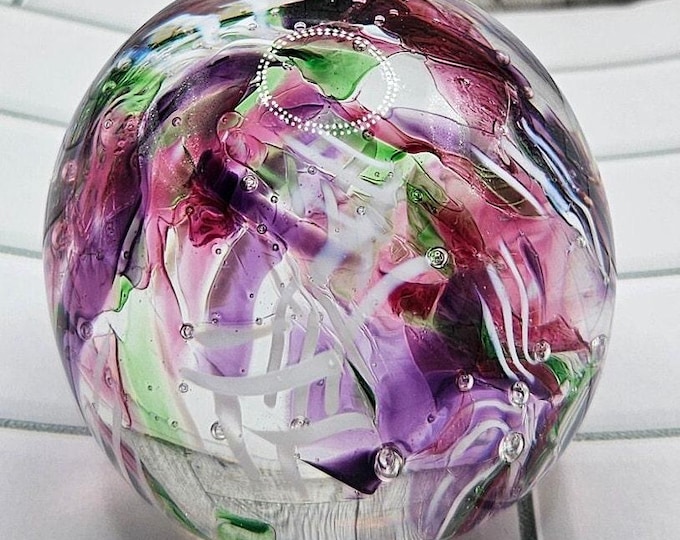 Artist Harry Boyer Signed Studio Hand Blown Air Bubbles Art Glass Paperweight C10/11