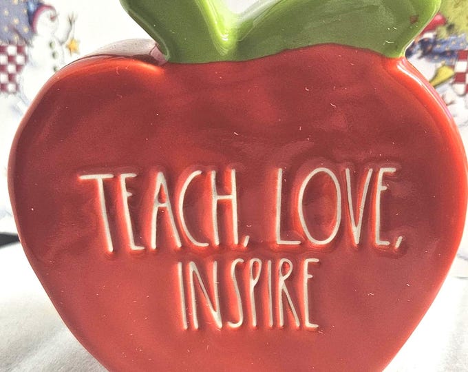 Rae Dunn By Magenta, Teach, Love, Inspire,  Decor Allside Red Teacher RD