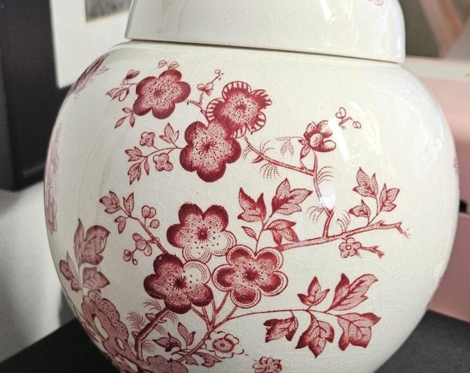 Masons Ironstone Manchu Ginger Jar Pink rose F5/6