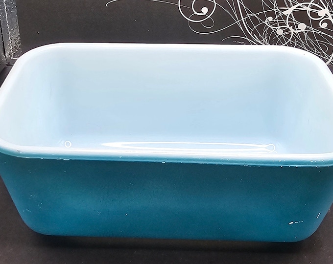 Pyrex Small Turquoise Blue Refrigerator Dish #502 Vintage Pyrex 1.5 Pints F4/10