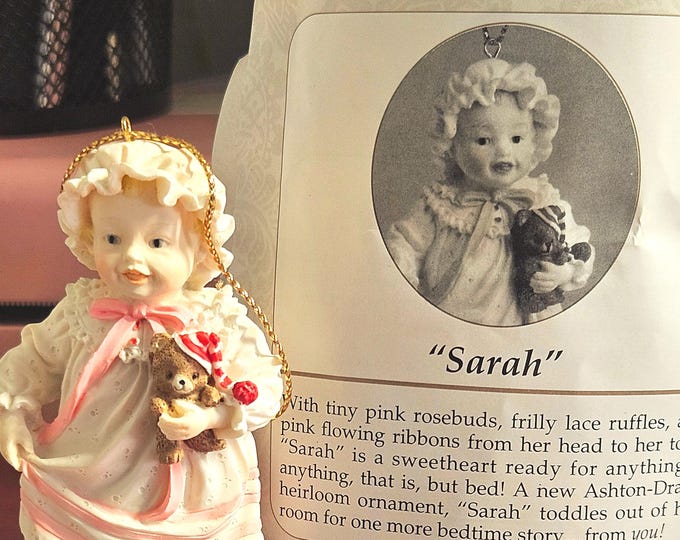 Ashton Drake Heirloom Ornaments "Sarah" with tiny rosebuds C9/20