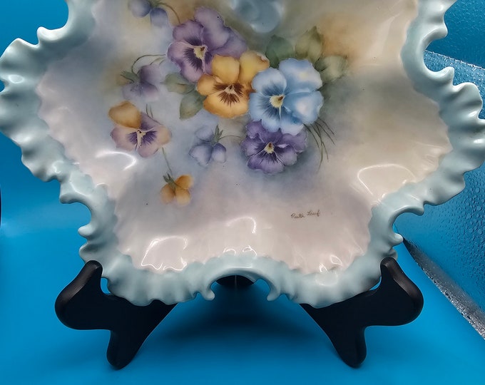 Lefton China Dresser Trinket Tray Porcelain Handled Dish C4/7