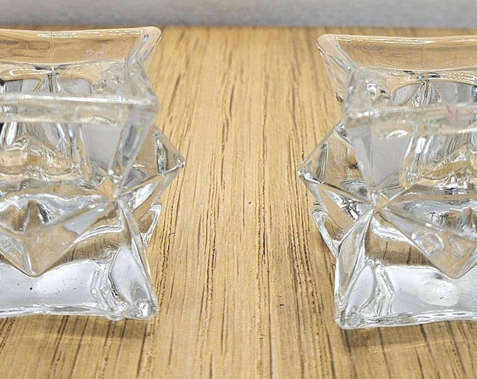2 De Plomb Lead Crystal Taper Candle Holders C3/15