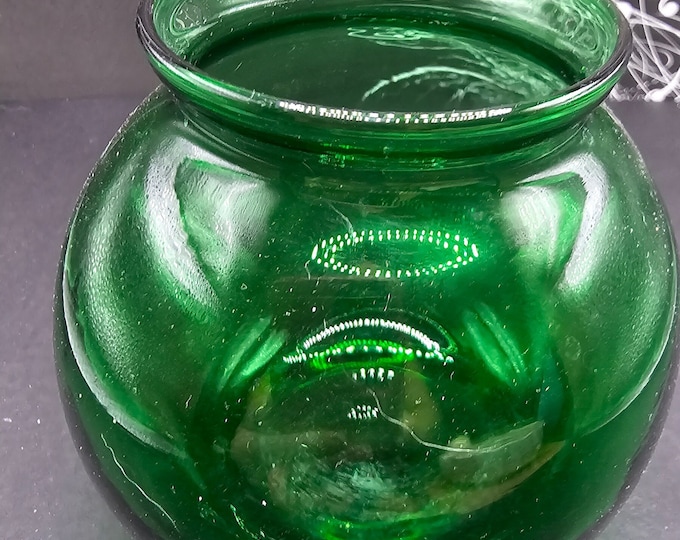 Anchorglass Forest Green Ivy Ball Globe Planter Vase F1/09