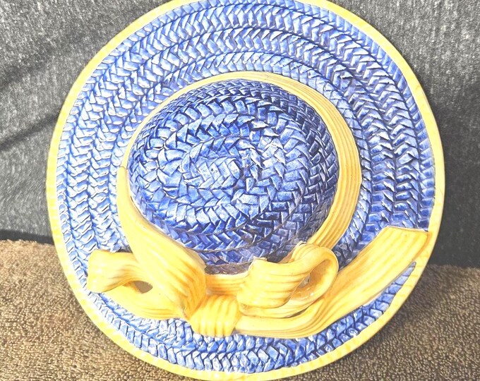 Collezione Italiano Hand Painted Crafted Seymour Mann Blue Hat Made in Italy. D7/3