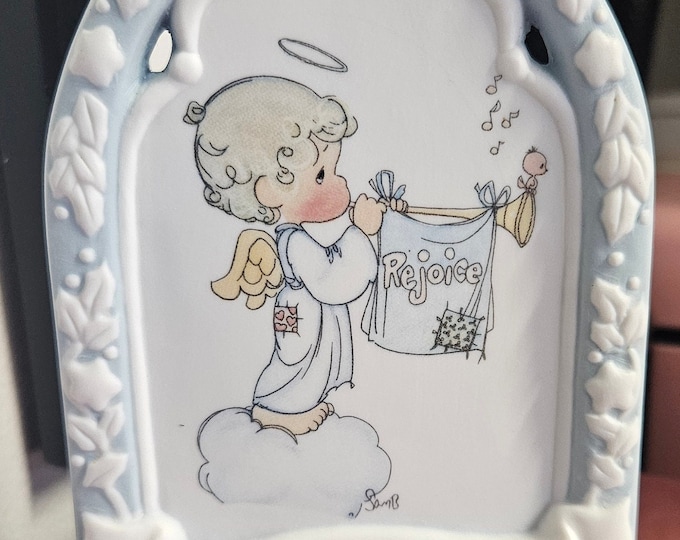 Vintage Precious Moments Rejoice O Earth Standing Plaque 1995 C9/02