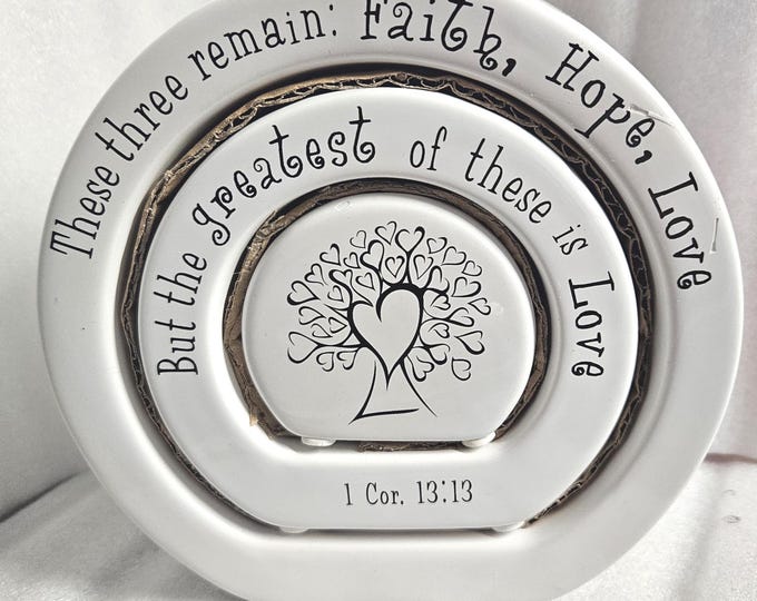 3-piece nested gift set 1 Corinthians 13:13 NIB A3/4