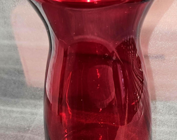 Vintage Ruby red glass Flower Vase B4/30