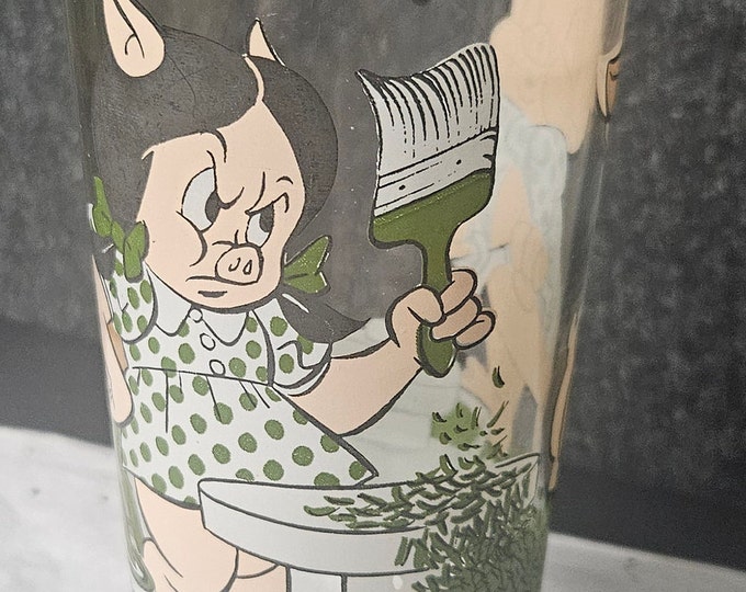 Rare 1976 Petunia Porky Pig Glass Pepsi Collector Series WARNER BROS Looney Tunes D3/16