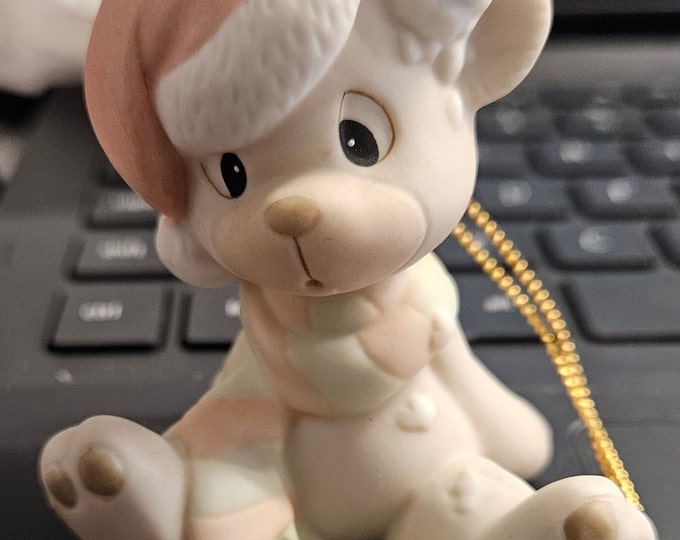 Vintage PRECIOUS MOMENTS Happy Holi-Daze porcelain ornament C7/12