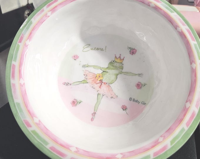 Vintage froggy ballerina soup bowl C7/32