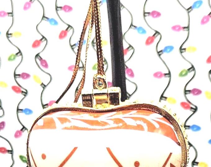 VALERIE Porcelain Heart Enamel Trinket Box ornament LAUGHTER OValerie Porcelain Heart Enamel Trinket Box Ornament - Laughter in Orange.B2/8