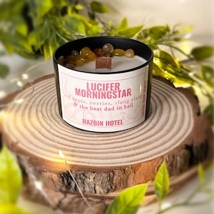 Lucifer Morningstar Scented Soy Candle/Wax Melt | Fandom Merch, Hazbin Hotel Inspired, Hellaverse Candle, Crystal Candle