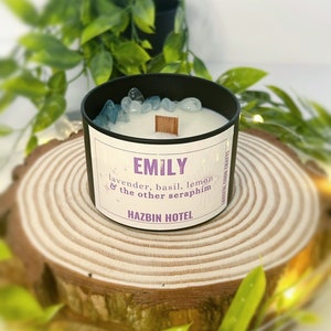 Emily Scented Soy Candle/Wax Melt | Fandom Merch, Hazbin Hotel Inspired, Hellaverse Candle, Crystal Candle