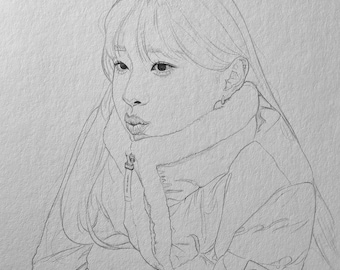 Chuu original graphite drawing