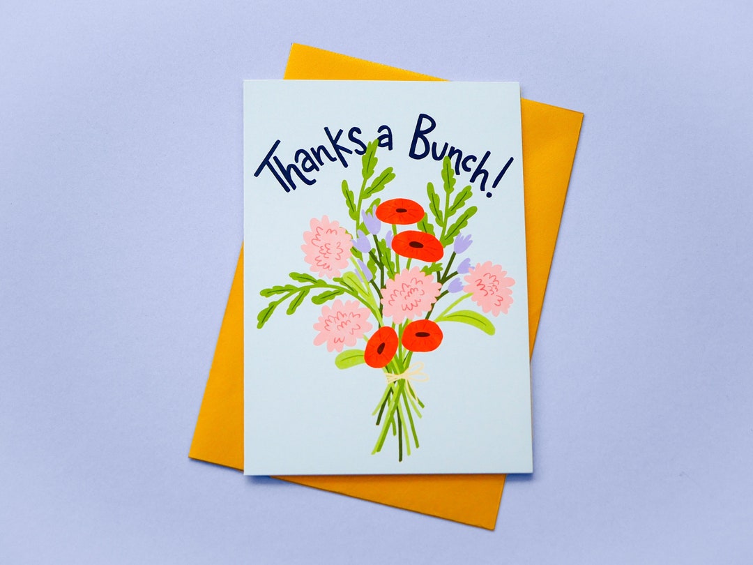 Thanks a Bunch Card | Thank You Card | Greeting Card - Etsy