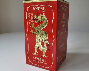 Petite boîte à thé vintage en métal Khong Guan