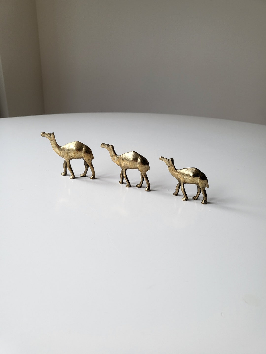 Vintage Trio of Brass Ornamental Camels Etsy UK