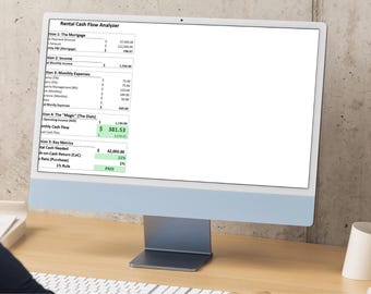 Rental Property Cash Flow Analyzer, Real Estate Investment Calculator for Excel & Google Sheets, Landlord Template